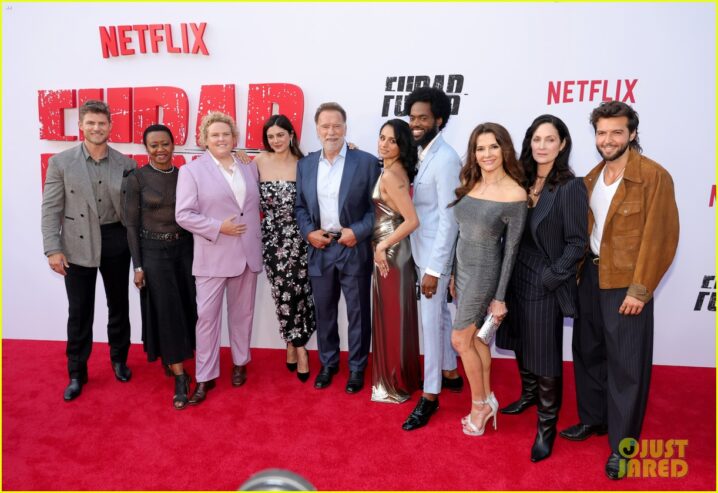 Arnold Schwarzenegger Hits ‘FUBAR’ Red Carpet With 4 of His Kids and Chris Pratt